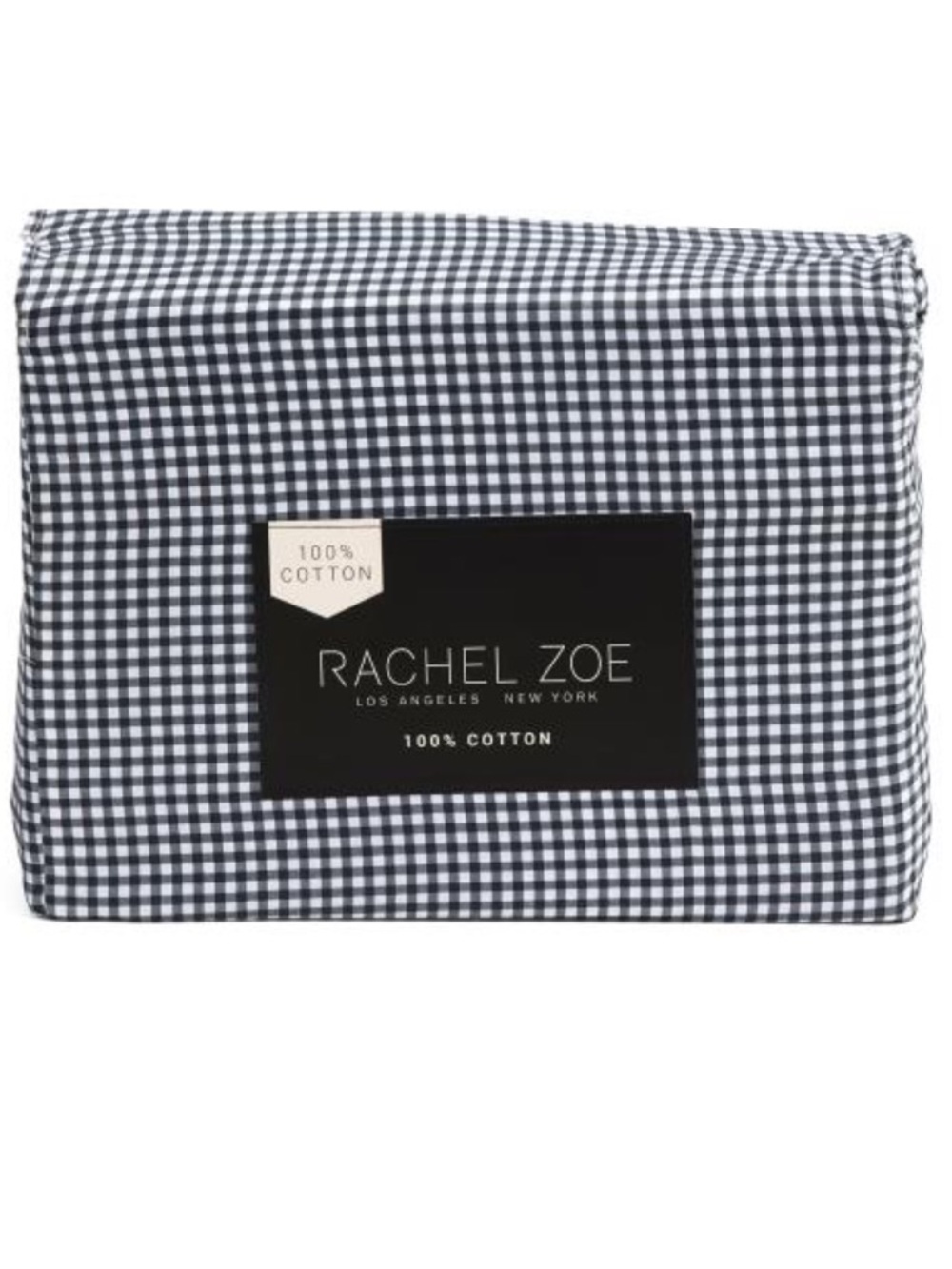 Rachel Zoe Black and White Gingham Cotton Sheet Set